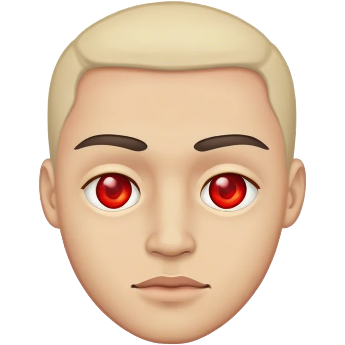 Man that didn't sleep enough so his eyes are red. emoji