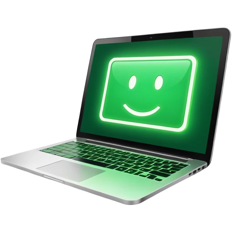 code on a laptop display emoji