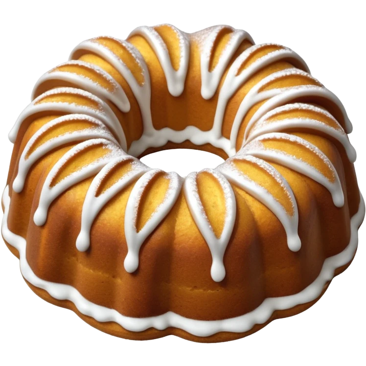 bundt cake with powdered sugar  emoji