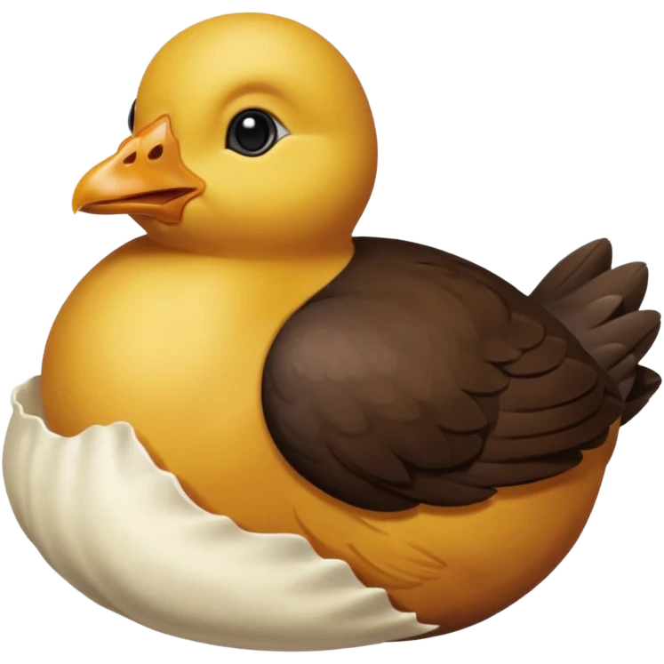 Un poussin noir qui est dans sa coquille d’oeuf emoji