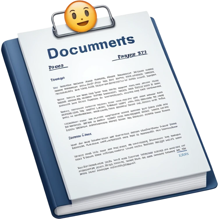 realistic documents with title page white color without emoji emoji