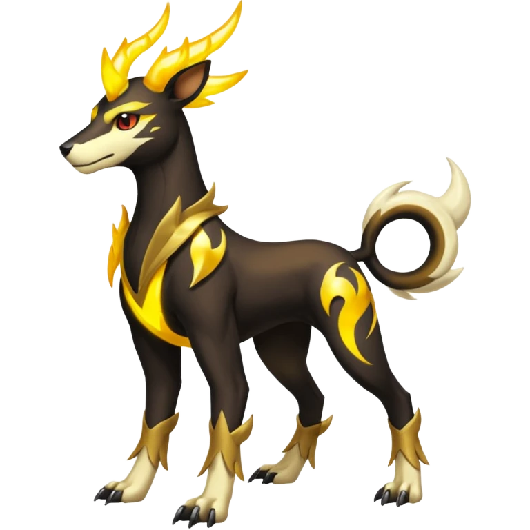 Shiny 4-legged Electrike-Amaura-Houndoom-Manectric-fusion, full body emoji