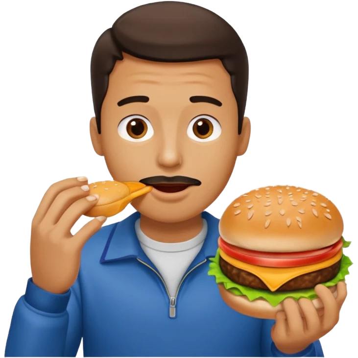 hombre comer amburguesa emoji