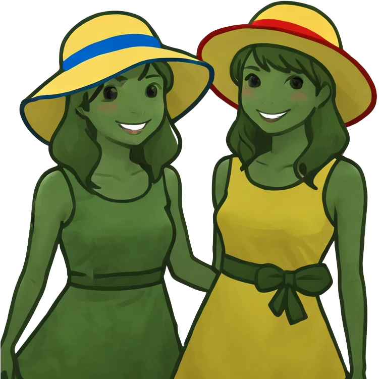 happy girls outdoors together emoji