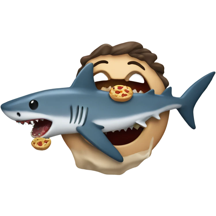 Man being eaten by a shark emoji