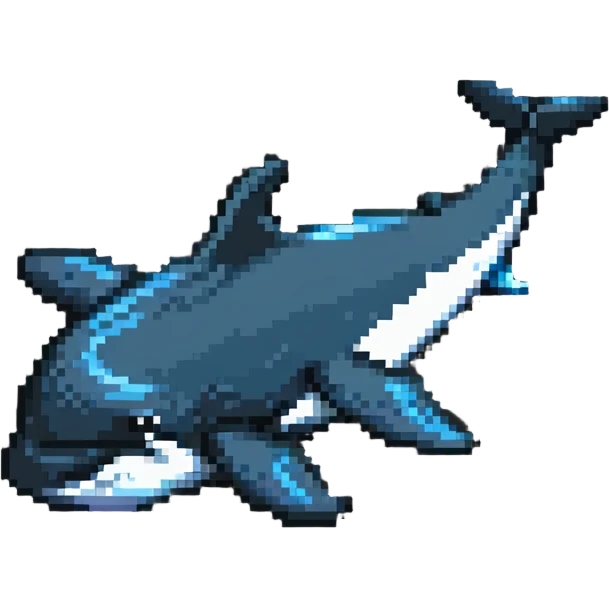 orca pixel art emoji