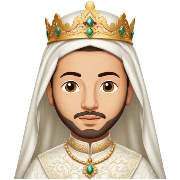 roi Mohammed VI du maroc avec une robe mariage Blanche emoji