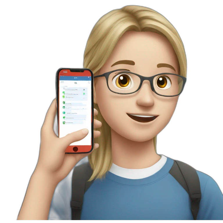student holds a mobile phone during an exam emoji