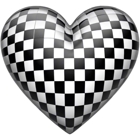 Black and white checkered heart emoji