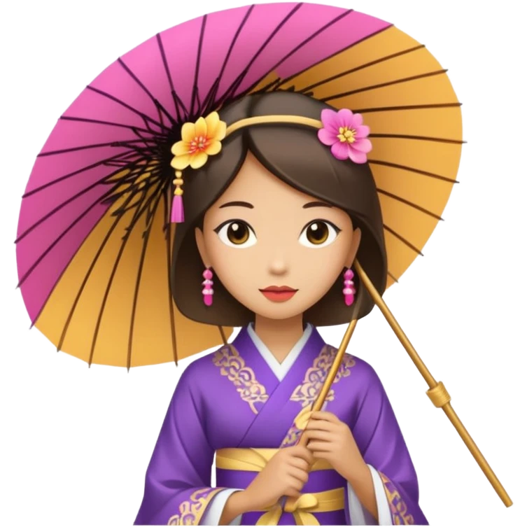 Japanese Princess  with paper umbrella emoji