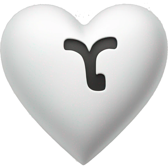 white heart with a J in it emoji