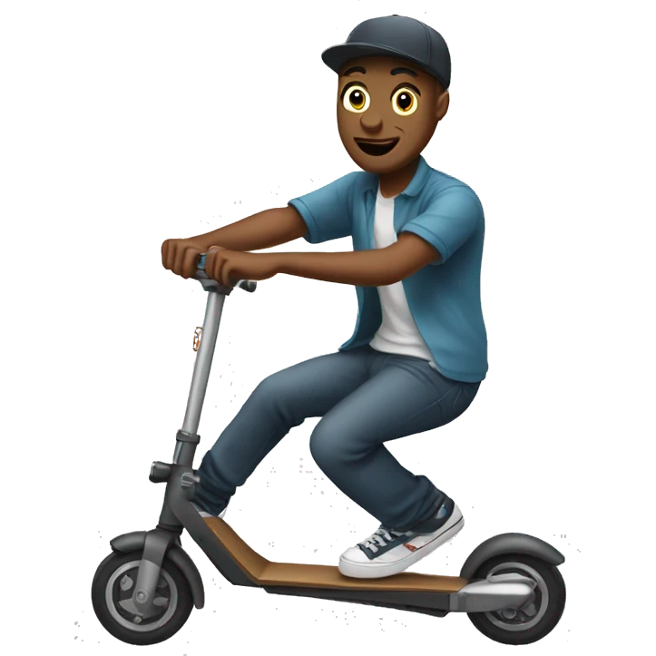 Man doing freestyle Scooter tricks emoji