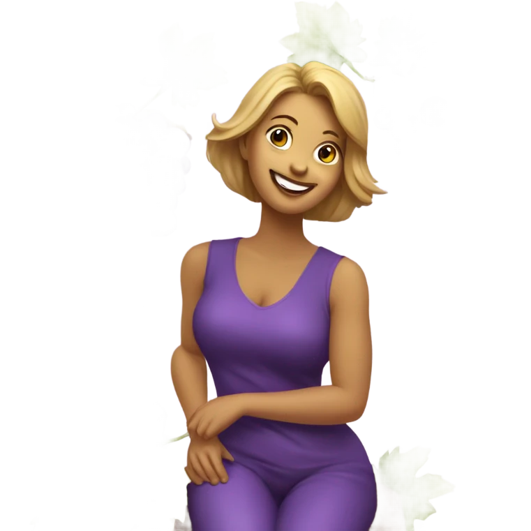 Purple grapes with lady on top  emoji