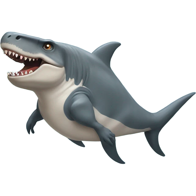 trex with shades riding a shark emoji