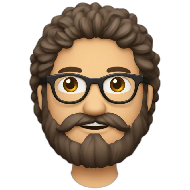 paysan brun barbu lunettes rondes emoji