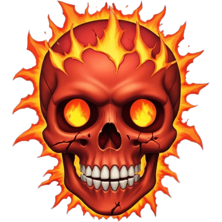 Skull who's upper side is exploded with an volcano eruption in his mind emoji