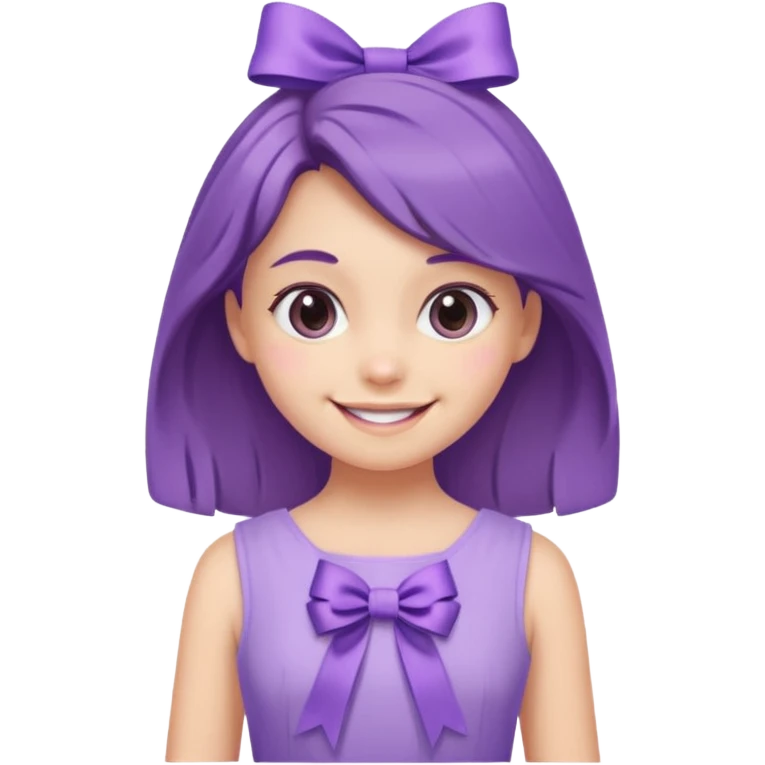 only purple pastel dress with cute ribbon emoji