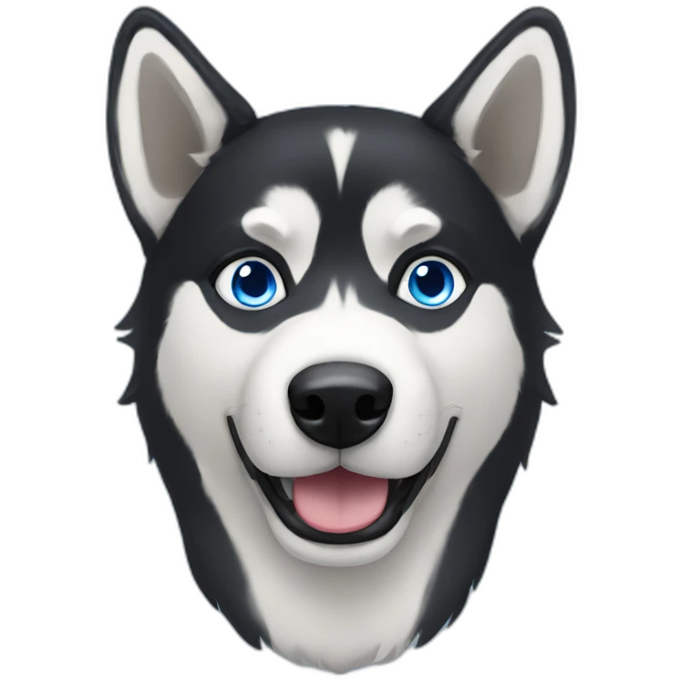 black husky with blue eyes emoji