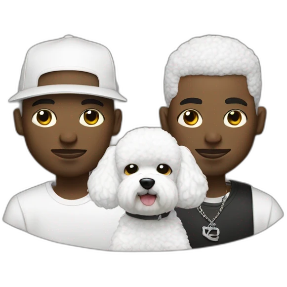 rappers men with bichon emoji