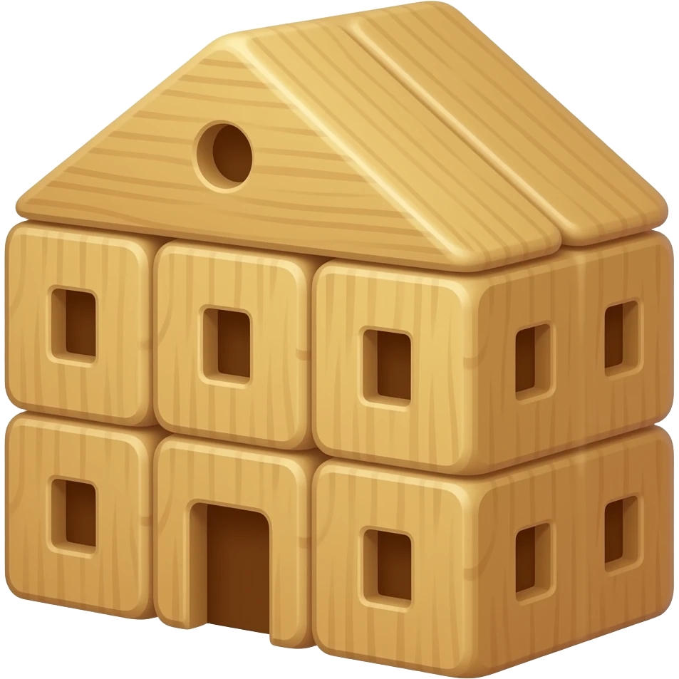 Wooden building blocks emoji