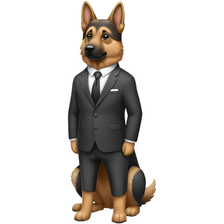 Big german sheperd wearing a suit emoji