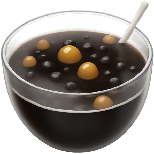 black sugar boba in a small bowl emoji