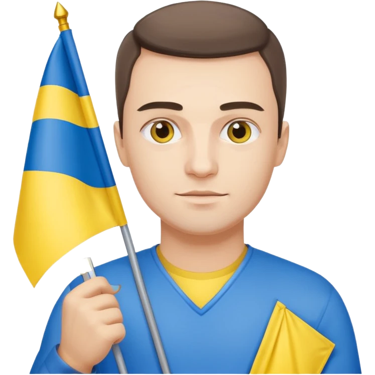 The Ukrainian man with flag emoji