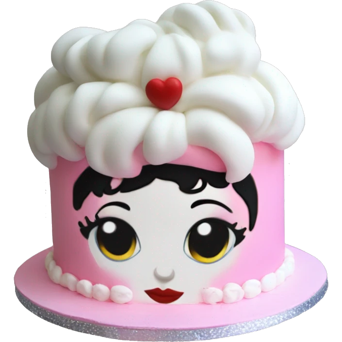 White short haired Betty boop birthday cake emoji