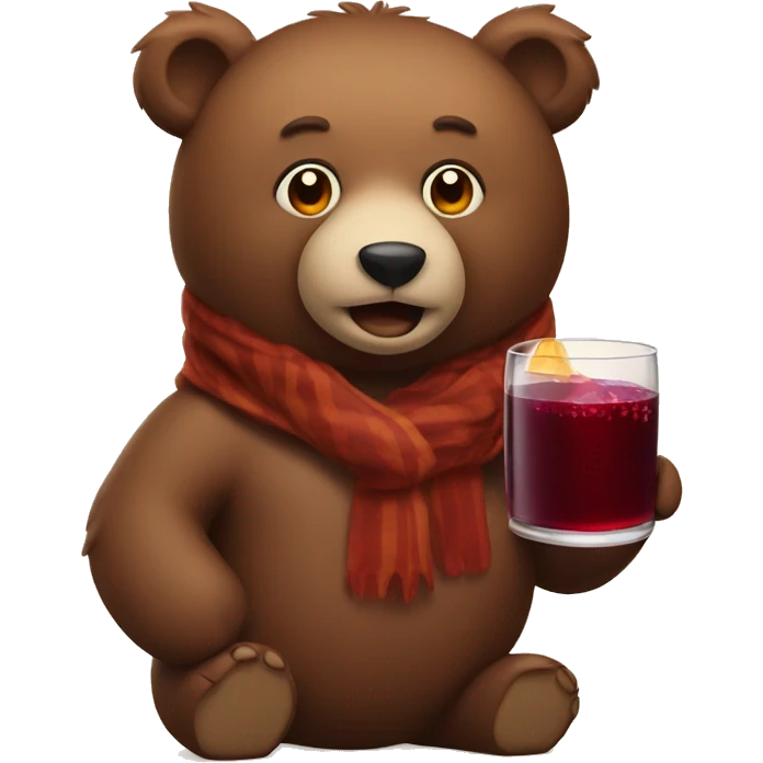 Bear with mulled wine  emoji