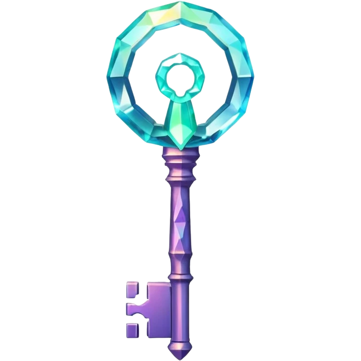gemstone key unlocking a magic keyhole emoji