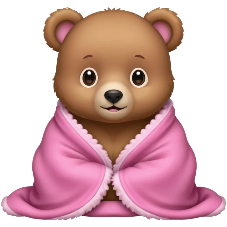 Baby bear in pink blanket emoji