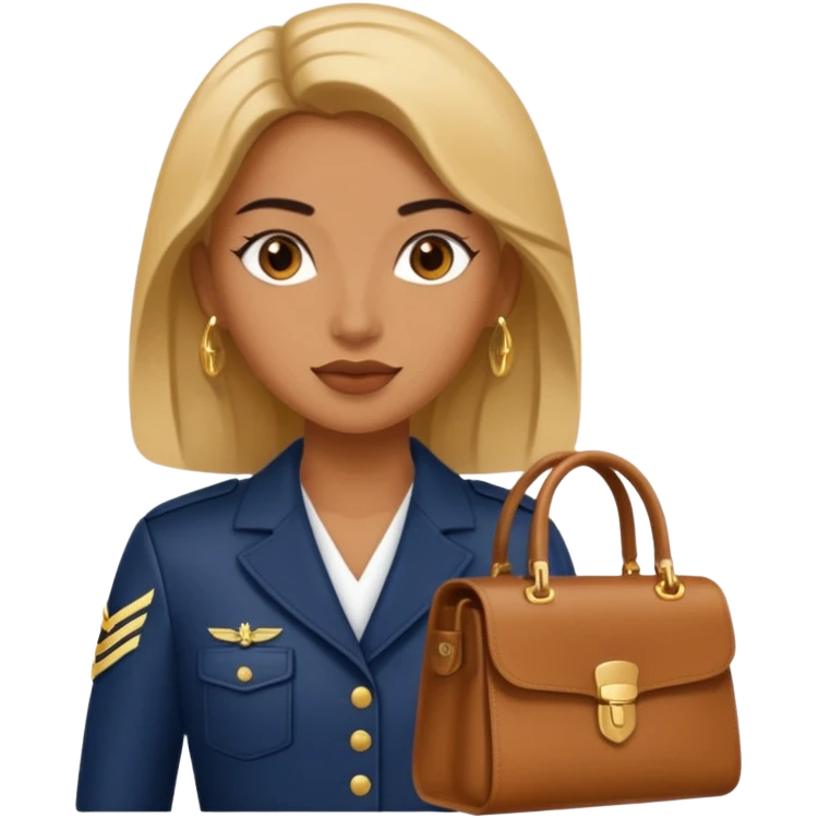 A navy woman's bag emoji