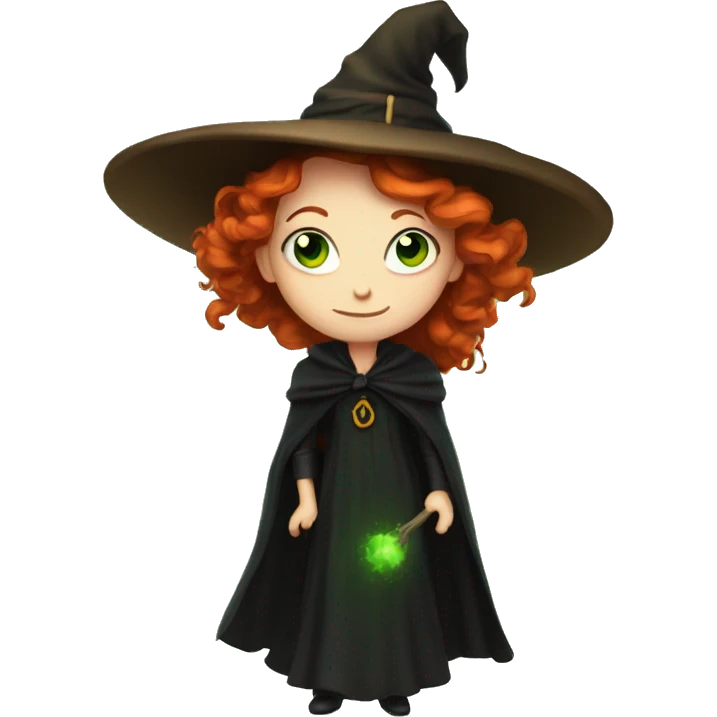 redheaded green-eyed witch emoji