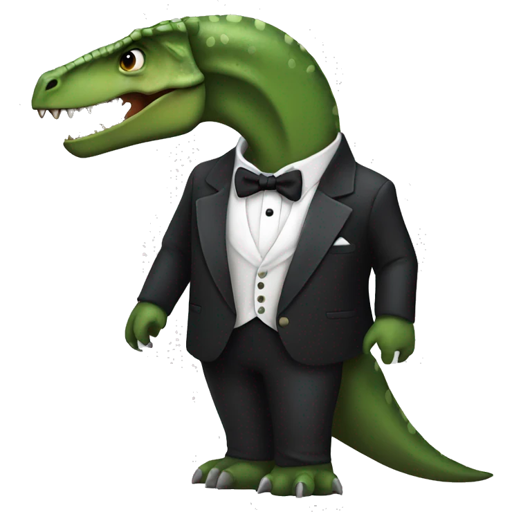 Dinosaur in a tux emoji