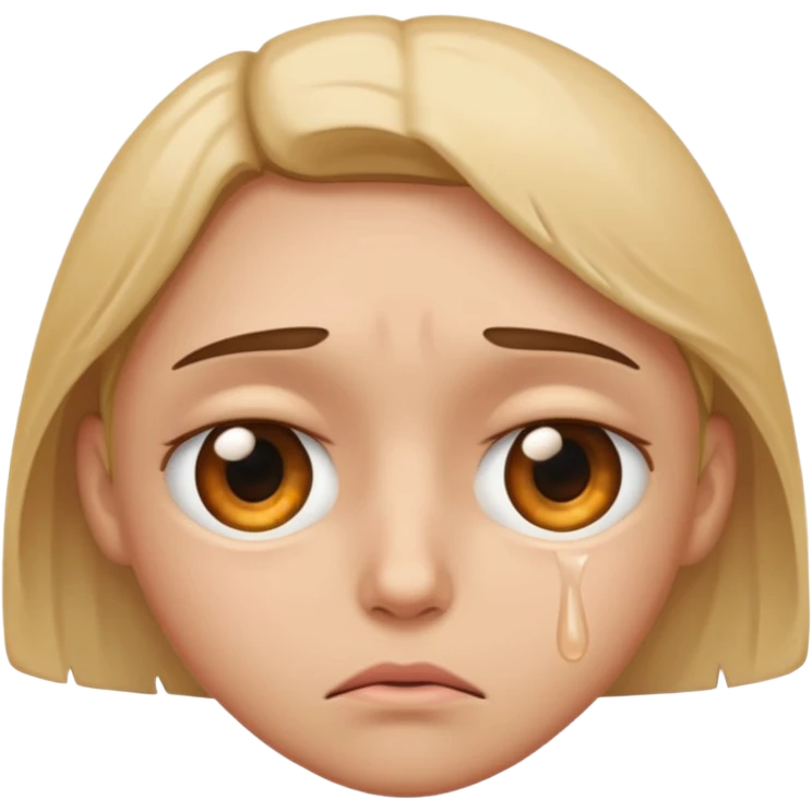 Realistic Sad face with tear in eye emoji