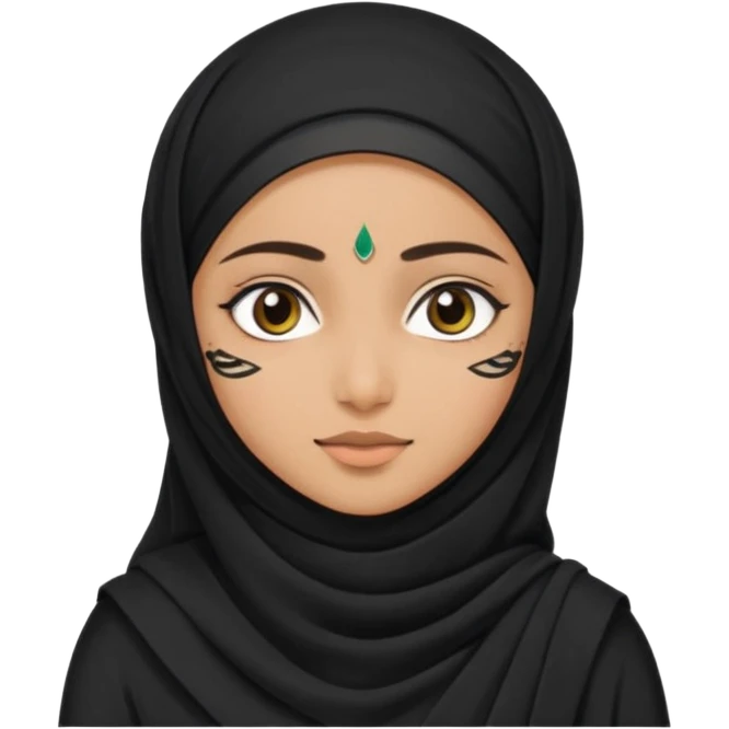 tamilnadu girl slim girl wear black saree with hijab in head create emoji like sticker emoji