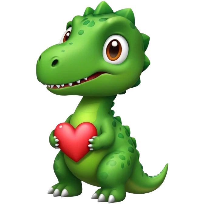 Dinosaur with heart eyes emoji