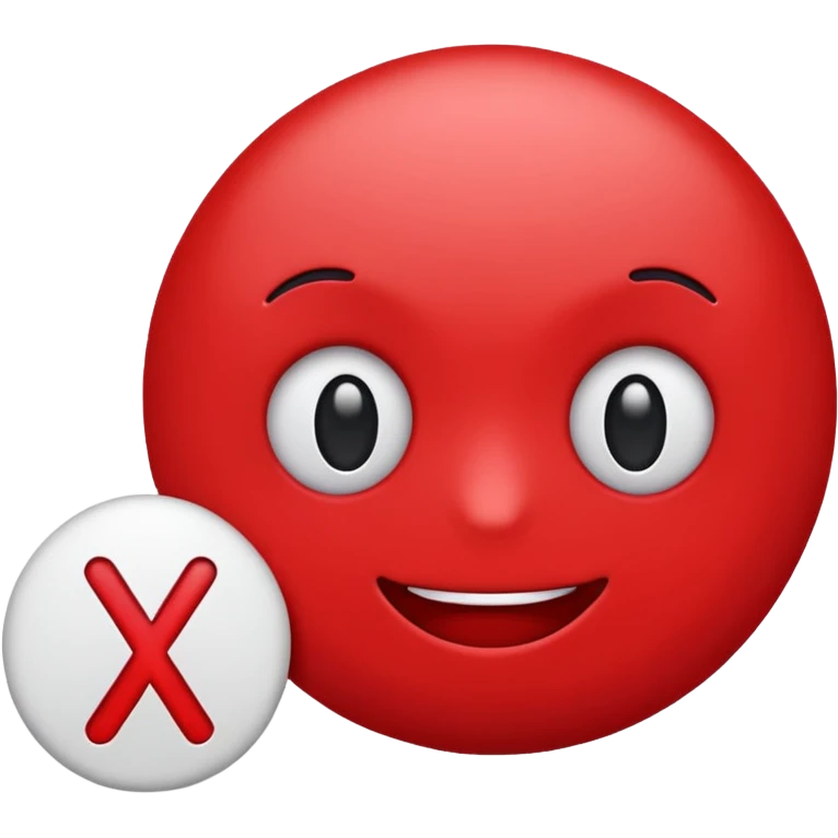 simple X emoticon in red emoji