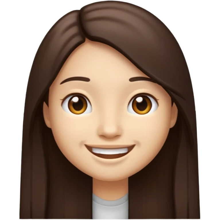 Make an emoji with long straight dark brown hair emoji