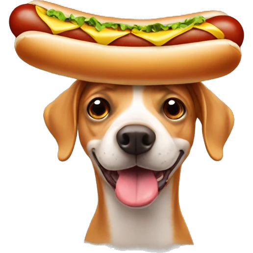 hotdog on the head as a hat emoji
