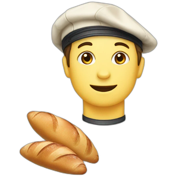 Français avec un béret , une bouteille de champagne une marinière et une baguette emoji