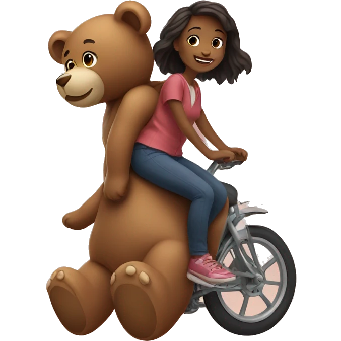 Girl riding giant teddy bear  emoji