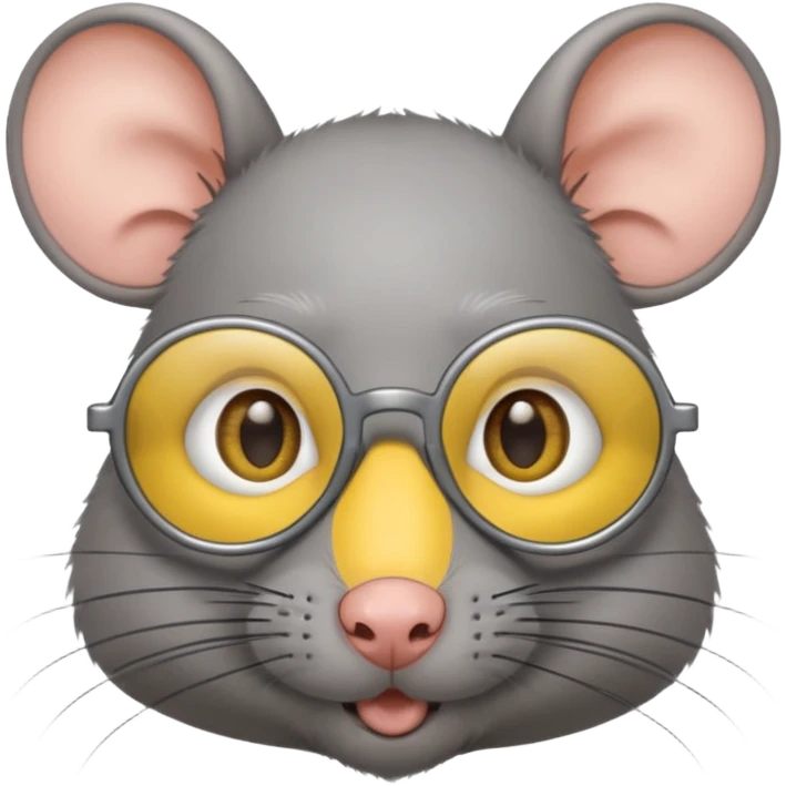 Ratón con lentes amarillos emoji