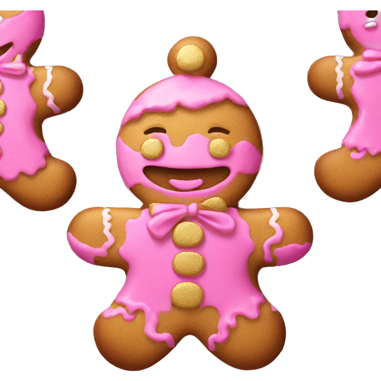 pink and gold gingerbread emoji