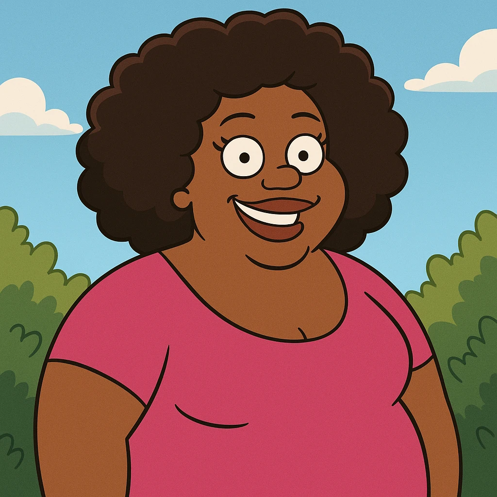 Nicole Byer as a cartoon character in a general illustration style emoji