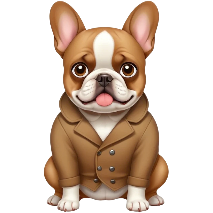 French bulldog tooting emoji