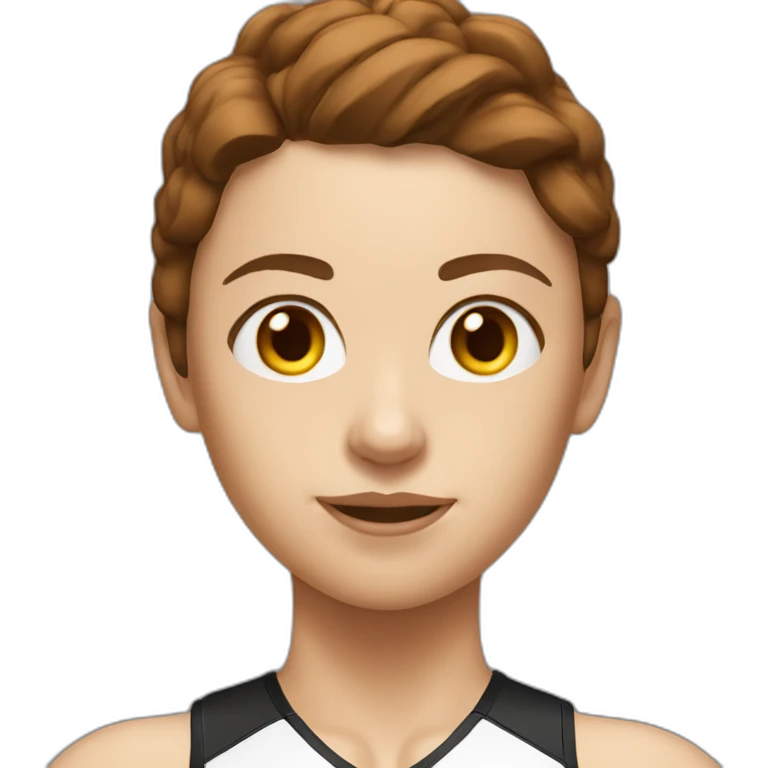 Triathlete on podium white female with brown hair emoji