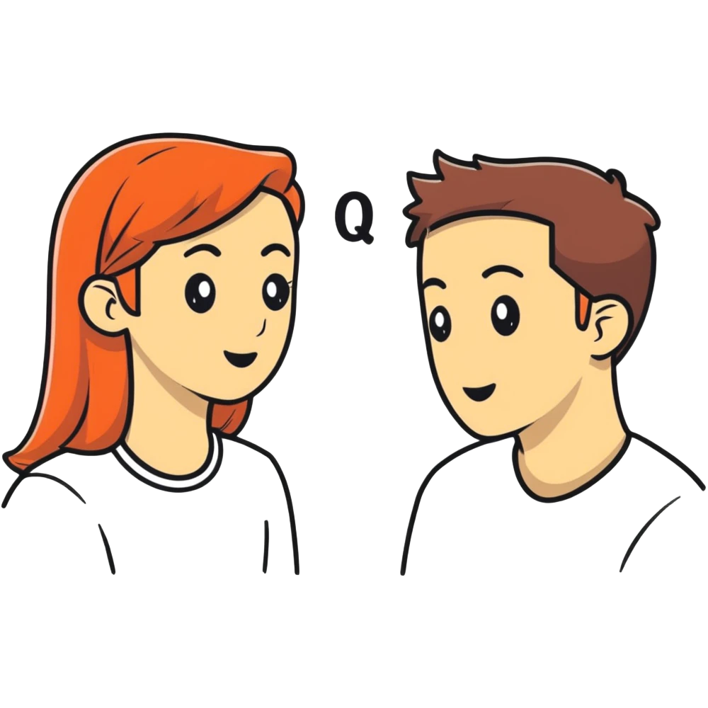 young man and woman talking emoji