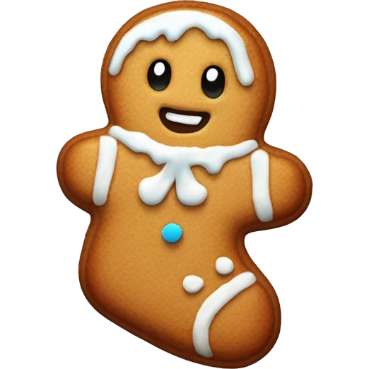 frosted gingerbread cookie shaped like a winter sock emoji