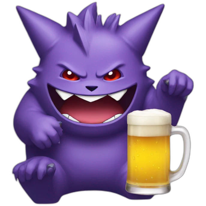 Gengar with beer emoji